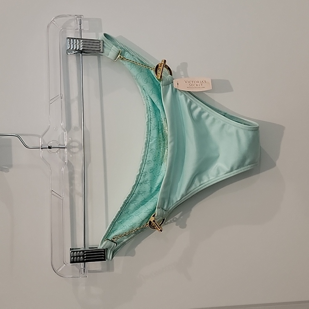 NWT Victoria's Secret seafood swimsuit bottoms with metal detail at hip, small,